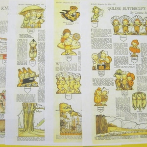 Printable FLOWER CHILDREN vintage Stories & Paper Doll Stand-Ups, McCall's Magazine 1922--4 fichiers jpg 600 dpi--Imprimer sur du papier 8,5 "x 11"