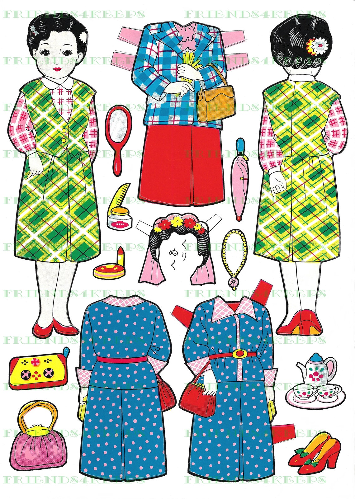 INSTANT DOWNLOAD Japanese Printable Paper Doll Cutout Book Etsy