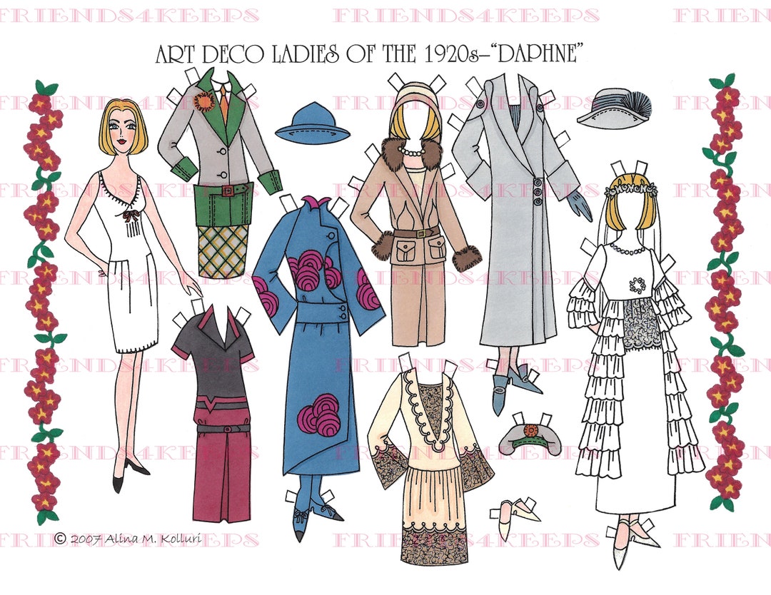 Printable ART DECO LADIES of the 1920s daphne Paper Doll by Alina ...