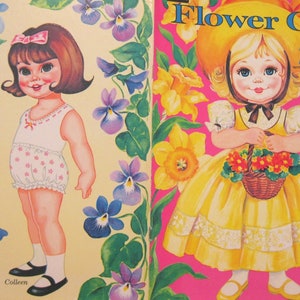 SOFORTIGER DOWNLOAD PDF Vintage 1960er Jahre &quot;&quot;Flower Girls&quot;&quot; Puppen aus Papier zum Ausdrucken und Ausschneiden!