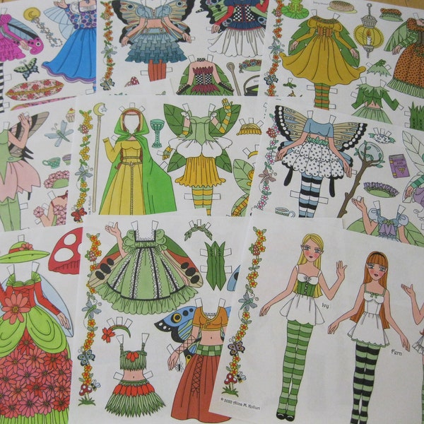 JUST ADDED! Digital Version of "Enchanted" Paper Dolls from the Land of Fairie by Alina Kolluri--Instant Download--1 PDF 10 Pages 300 dpi