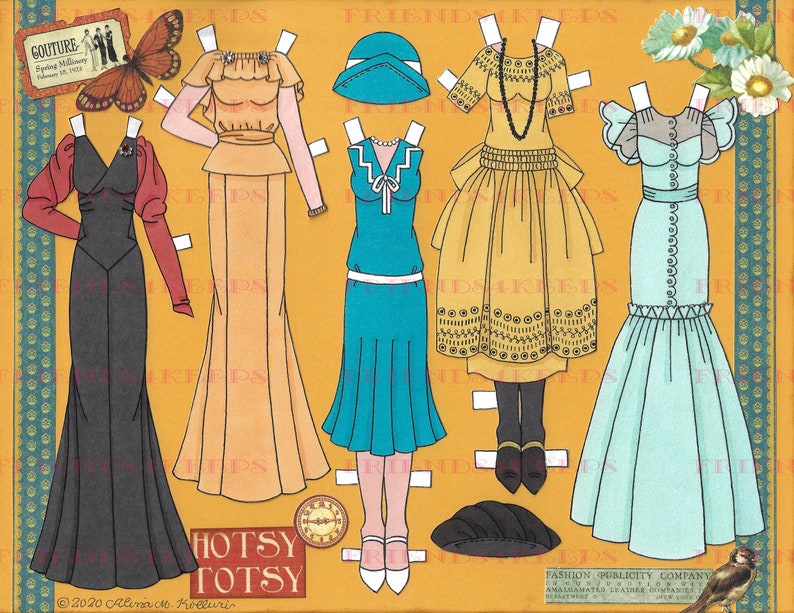 Printable DECO DOLLIES WINNIE 1920s-30s Paper Doll by Artist - Etsy