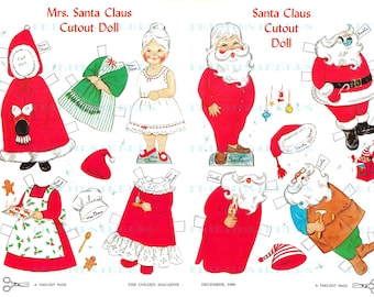 Christmas Paper Doll - Etsy