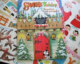 20+ pg INSTANT DOWNLOAD "Santa's Workshop" Vintage Printable Christmas Paper Doll Activity Book--4 PDF Files 300 dpi--Gorgeous Artwork!