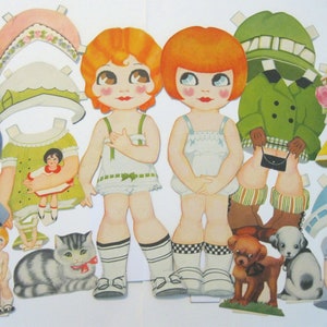 DOWNLOAD ISTANTANEO Art Deco "Little Tots" Big-Eyed Girls Printable Paper Doll 3 jpg 600 dpi--1927--Kitschy Kawaii