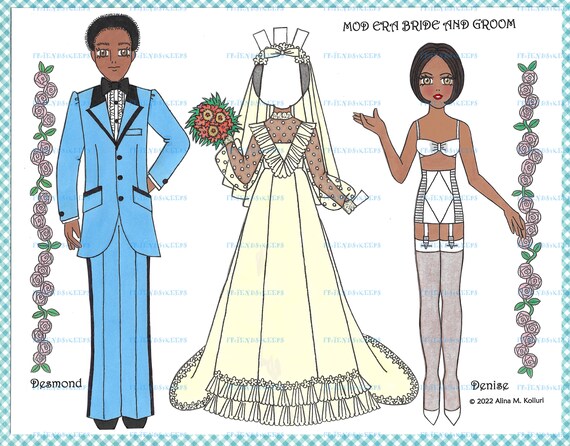 Black hotsell paper dolls