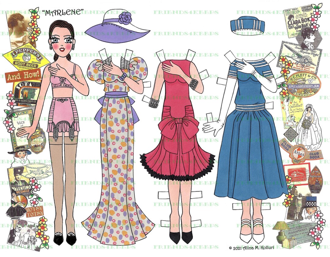 Printable DECO DOLLIES of the 1920s30s marlene Etsy