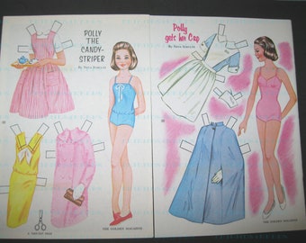 NURSE and CANDY-STRIPER Vintage Printable Paper Dolls Instant Digital Download Clip Art 2 jpgs 600 dpi--from the 1960s