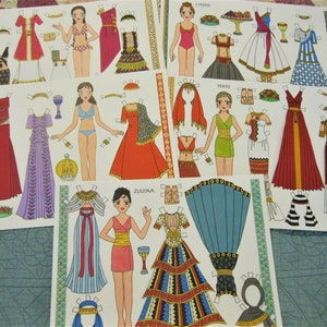 Stampabile ANCIENT WORLD Paper Dolls Atlantis, Egitto, Grecia--Download istantaneo 5 jpg 600 dpi di Alina Kolluri--Stampa su carta 8,5" x 11"