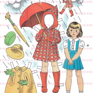 Lot de 5 vintage Magazine Printable Paper Dolls Digital Downloads 5 fichiers jpeg 600 dpi - Darling Kids and Babies!