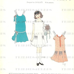 Lot de 5 Art déco YOUR DRESS and DOLLY'S by Chiquet vintage Paper Doll téléchargements numériques 5 fichiers jpeg 300 dpi--Child's Life Magazine 1927-1928