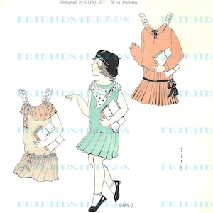 Lotto di 5 Art Deco IL TUO VESTITO e DOLLY'S di Chiquet Bambola di carta vintage Download digitali 5 file jpeg 300 dpi - Child's Life Magazine 1929