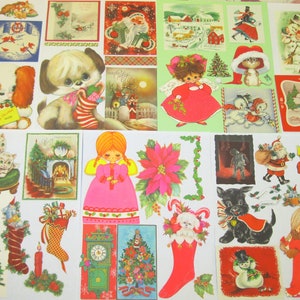 INSTANT DOWNLOAD 35+ Printable Vintage Christmas Card Images--4 jpg files 600 dpi--Santas, Snowmen, Angels, Animals, Stockings, Tree, etc.