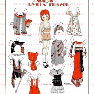 Art Deco Era « ANN » Printable Paper Doll Cut-Outs Instant Digital Download 1 jpg 600 dpi--par Lydia Fraser, Canadian Home Journal 1933