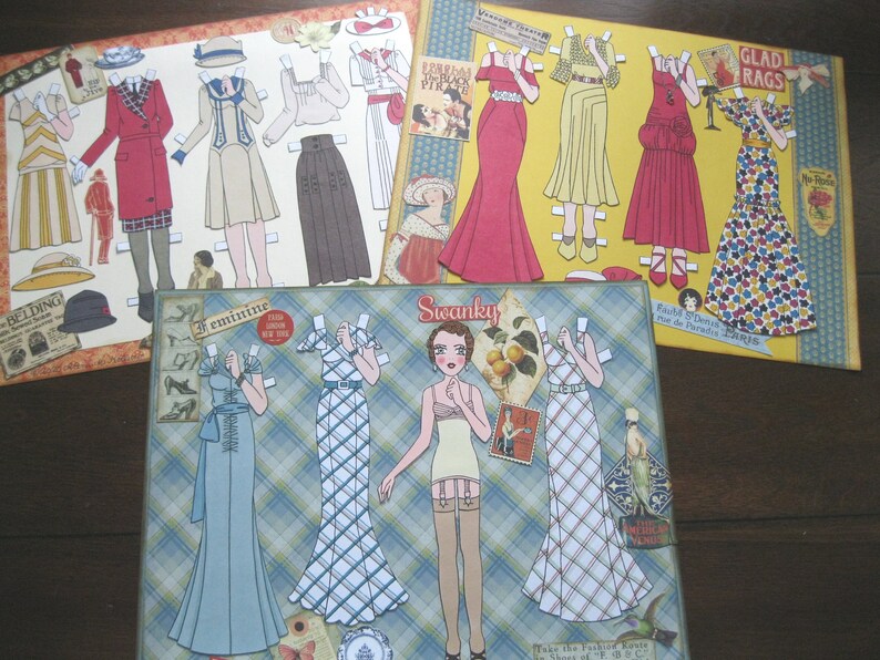 Printable 3-page DECO DOLLIES DENISE Paper Doll of the - Etsy