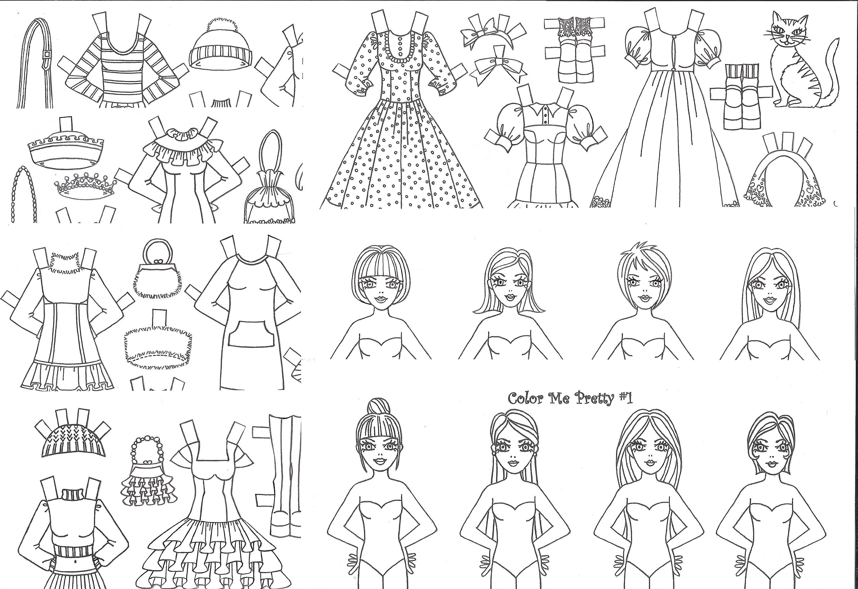 New Printable 14-page PDF TEEN SCENE Girls W/straight Hair Paper