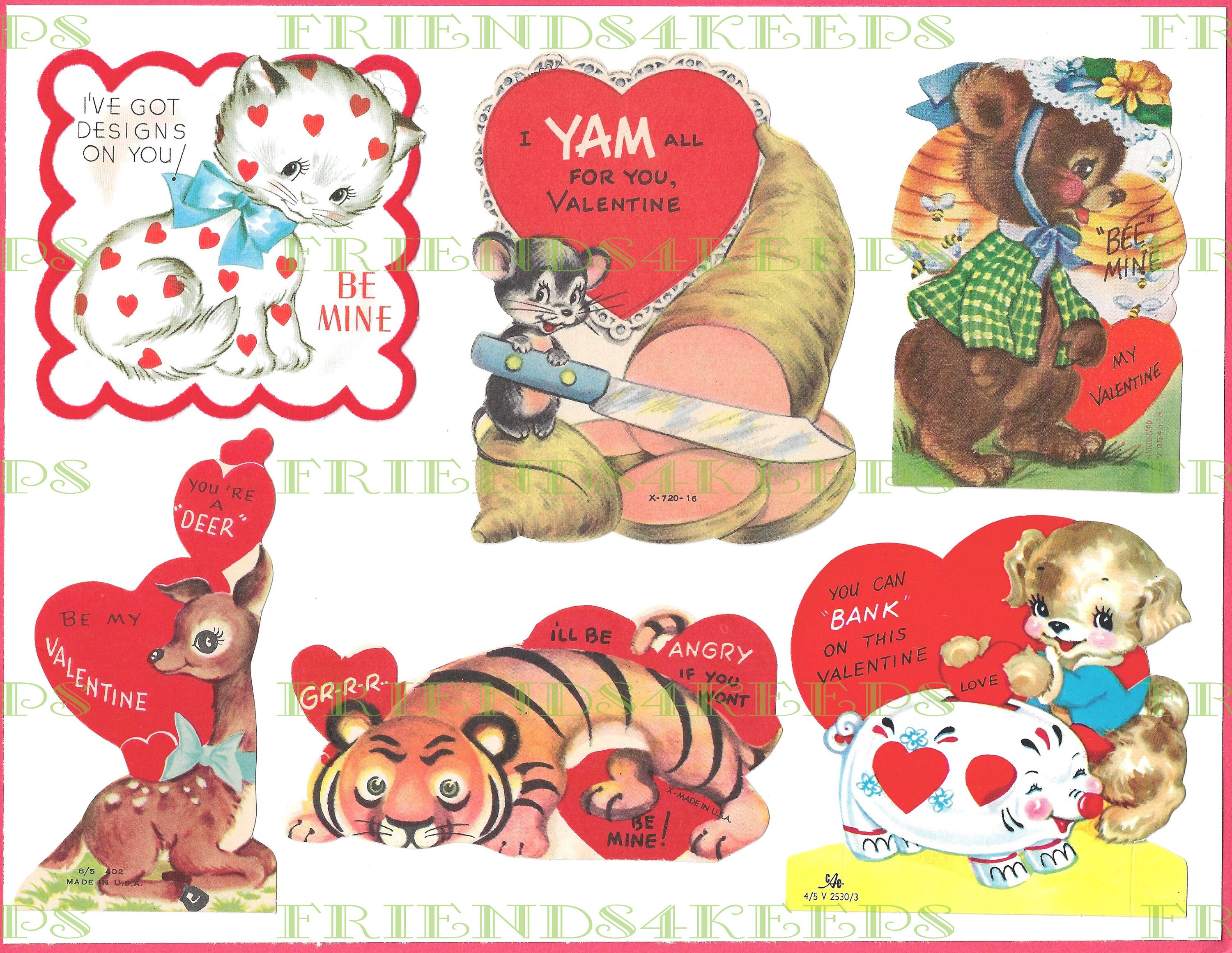 18 Printable Vintage Children's VALENTINE'S DAY CARDS - Etsy