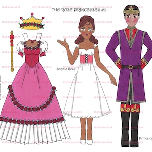 5 Seite Druckbares ROSEN PRINZESSIN Sofort Download Digitale Märchen Papierpuppen von Alina Kolluri--5 jpg 600 dpi-Prints 8,5"x 11"