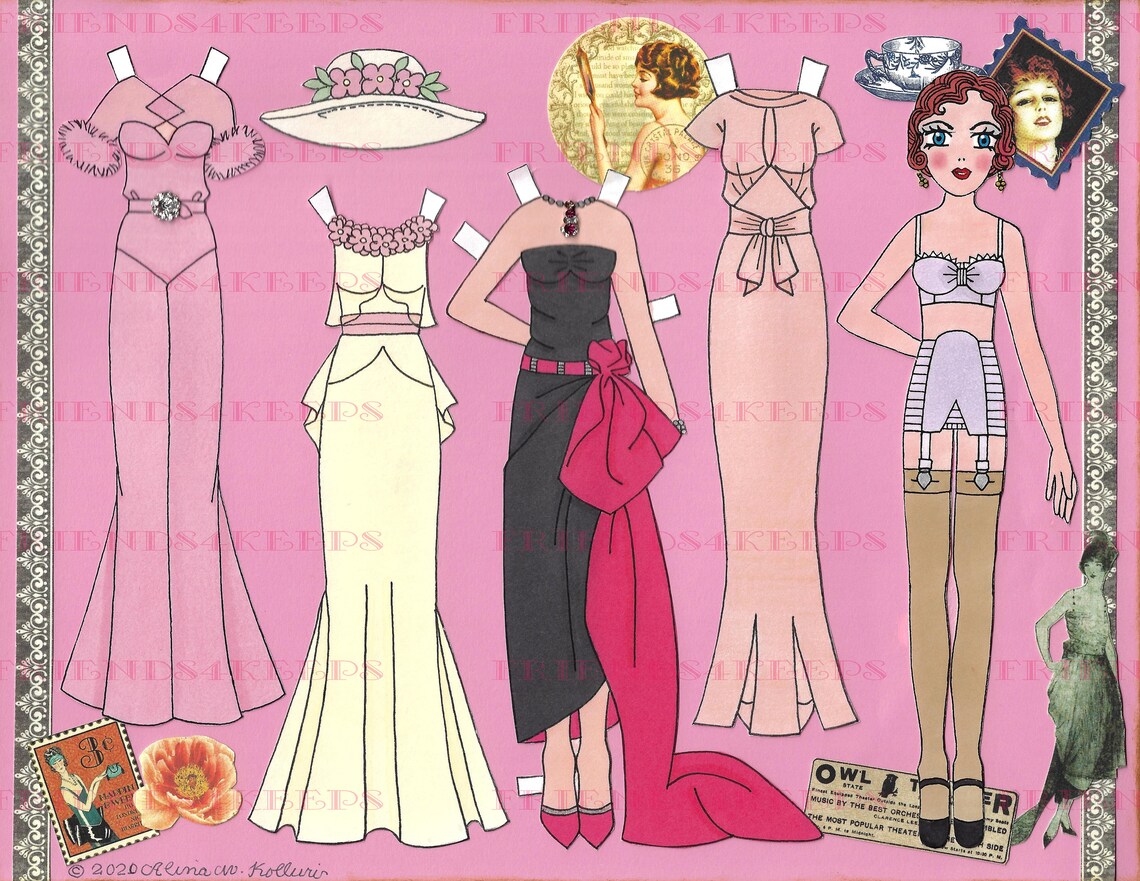 Printable DECO DOLLIES WINNIE 1920s-30s Paper Doll by Artist | Etsy