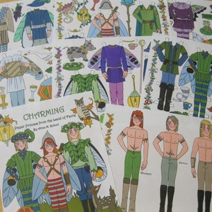 Druckbare Digitale Version von "CHARMING" Papierpuppen aus dem Land der Feen von Alina Kolluri--Sofortiger Download--1 PDF 8 Seiten 300 dpi