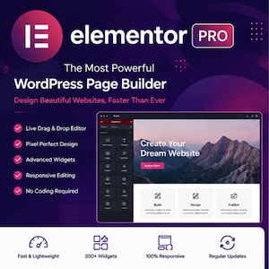 Elementor Pro v4.1.0 GPL WordPress Website Builder Plugin | Drag & Drop Page Builder | Responsive Design | Digital Download