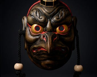 Karasu Tengu Masker, Handgeschilderde Japanse Yokai Muurdecoratie, Draagbaar Kraaienmasker