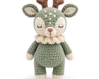 Patrón de amigurumi de ciervo a crochet en PDF / Tutorial de juguete infantil con temática de bosque (descarga digital)