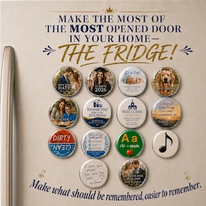 Personalized Photo Magnets or Pin Badges, 2.25 Inch Round Custom Buttons