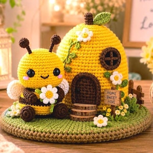 Virkat Amigurumi-mönster för bi | Enkel nybörjarleksak med humla (PDF-nedladdning)