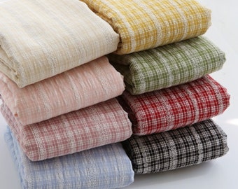 Checkered Prewashed Cotton Blend Fabric - in 8 Colors - By the Yard / 54414