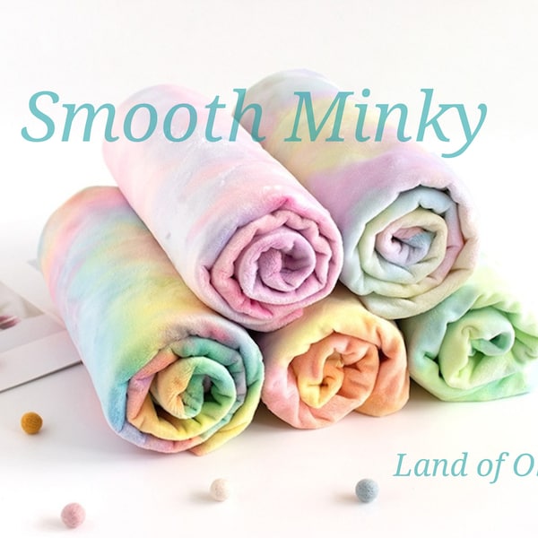 Tie-dye Smooth Cuddle Minky Fabric, Solid Minky Fabric, Plush Fabric, Stuffed Animals, 5 Colors, Quality Korean Fabric By the Yard /56755