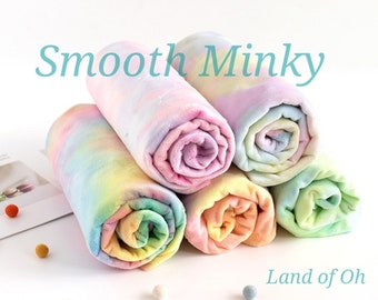 Tie-dye Smooth Cuddle Minky Fabric, Solid Minky Fabric, Plush Fabric, Stuffed Animals, 5 Colors, Quality Korean Fabric By the Yard /56755