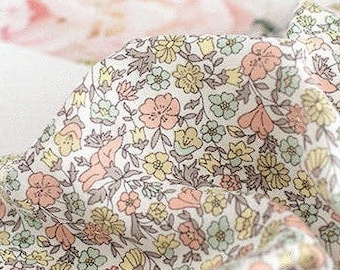 Flowers Cotton Double Gauze Fabric, Floral Gauze Fabric, Two Layers Cotton Gauze Fabric, Quality Korean Fabric - By the Yard /43560