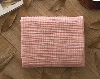 Wrinkled Cotton Gauze, Crinkle Gauze, Triple Layers - Pink - 57 Inches Wide - By the Yard 89629