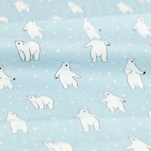 Polar Bear Cotton Fabric - Fabric By the Yard 86275
