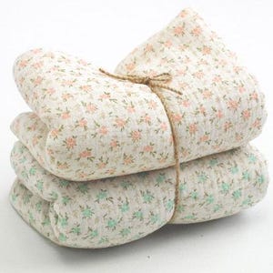 Muslin Wrinkled Cotton Double Gauze Fabric, Muslin Gauze Small Flowers, Enzyme Washed, 57&quot; Wide, Quality Korean Fabric - By the Yard /65844