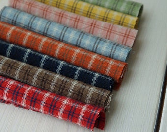 Pre-washed Checker Cotton Fabric in 8 Colors, Quality Korean Fabric By the Yard /47645 - 172