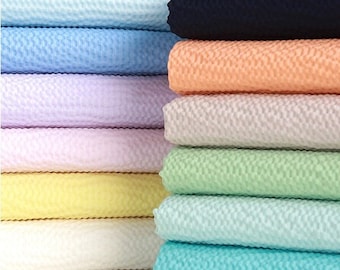 Cotton Seersucker, 12 Colors, Ripple Fabric, Quality Korean Fabric, Summer Fabric, Lightweight Fabric - By the Yard