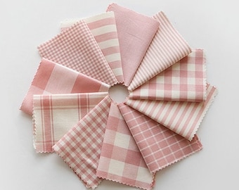 Pink Cotton Fabric, Pink Checker, Pink Stripe, Solid Pink Cotton Fabric, Quality Korean Fabric By the Yard /04522