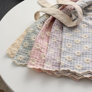 Flower Embroidered Eyelet Fabric, Bio-washed Cotton Fabric, Eyelet Cotton Fabric Quality Korean Fabric, Embroidery Fabric By the Yard /58365