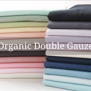 Muslin Organic Cotton Double Gauze Fabric, Soft Solid Cotton Gauze, 23 Colors, 59&quot; Wide, Quality Korean Fabric - Gazue Fabric By the Yard