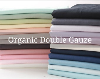 Muslin Organic Cotton Double Gauze Fabric, Soft Solid Cotton Gauze, 23 Colors, 59" Wide, Quality Korean Fabric - Gazue Fabric By the Yard