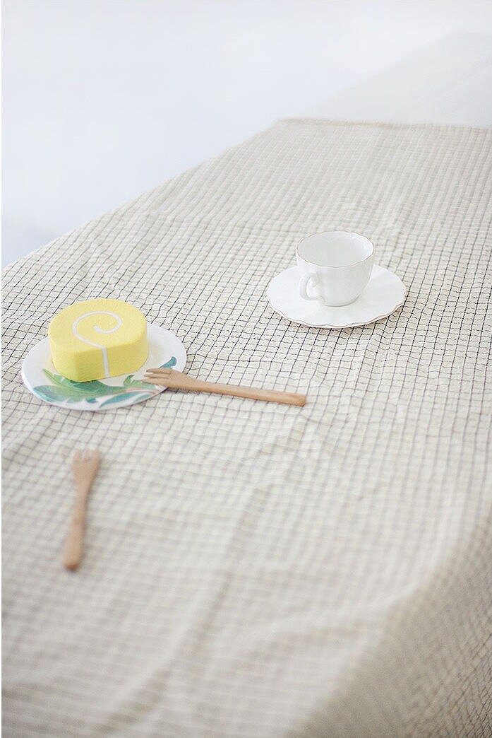 Wrinkled Checker Linen Blend Fabric Cotton Linen Washing Etsy