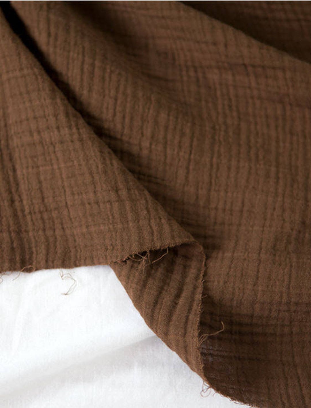 Brown Wrinkled Cotton Gauze, Double Gauze, Brown Gauze, Crinkle Gauze,  Yoryu Gauze 59 Wide by the Yard 99212 -  Denmark