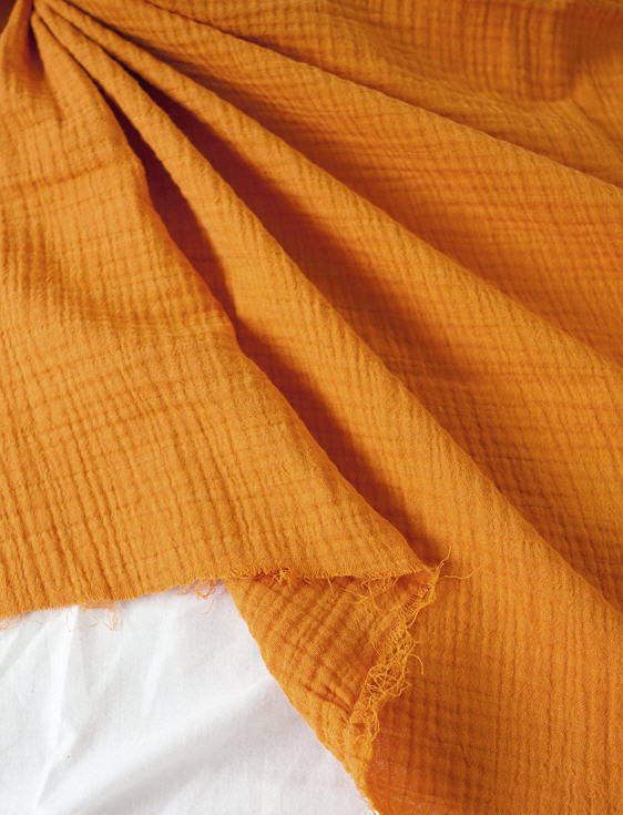 Orange Wrinkled Cotton Gauze Double Gauze Orange Gauze | Etsy