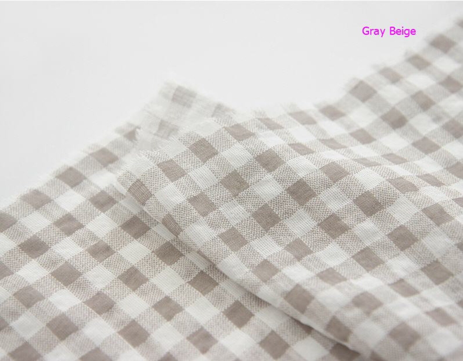 Checkered Cotton Linen Gauze Fabric Plaid Soft Gauze Fabric Etsy
