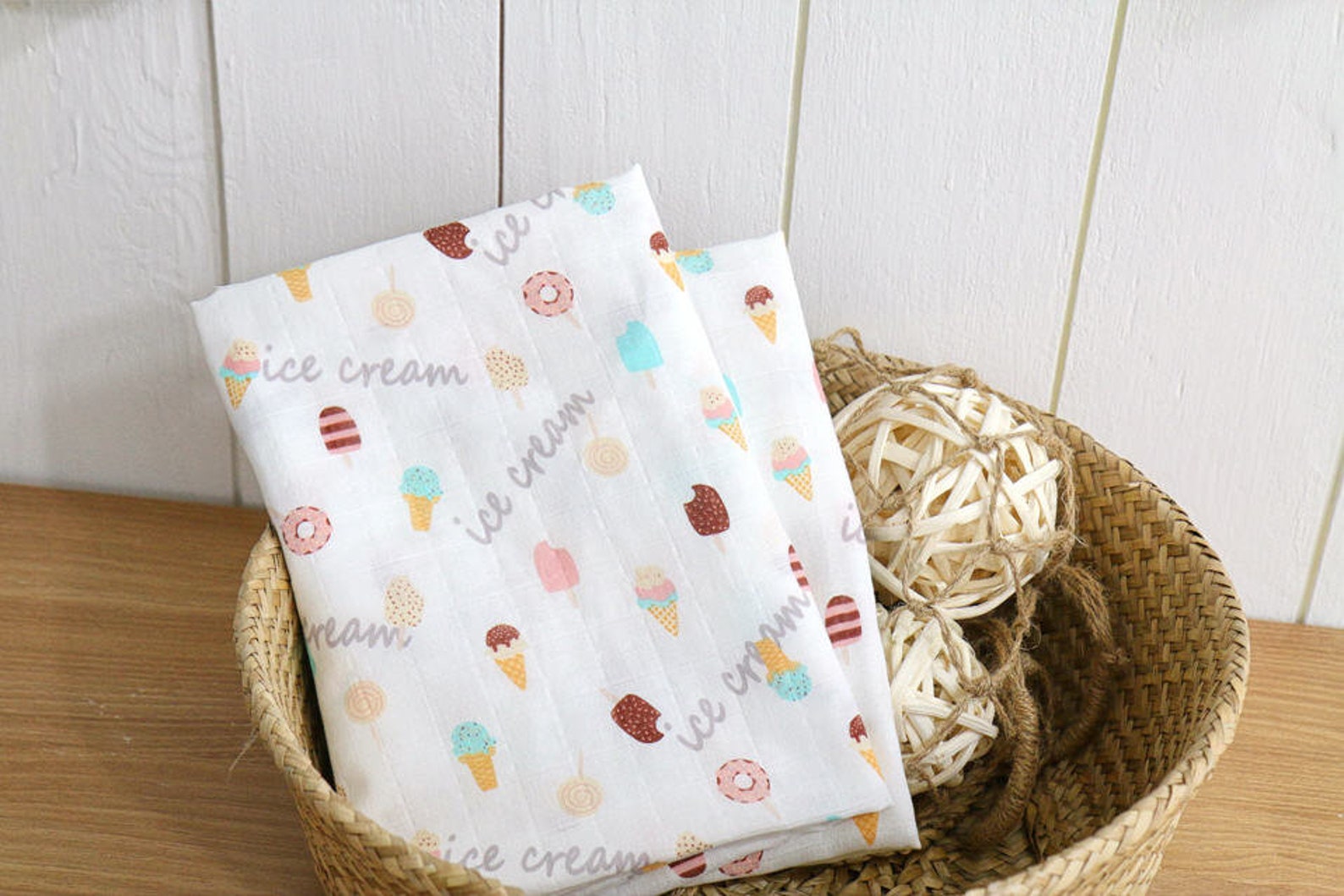 Ice Cream Cotton Double Gauze Fabric by the Yard 104462 Etsy