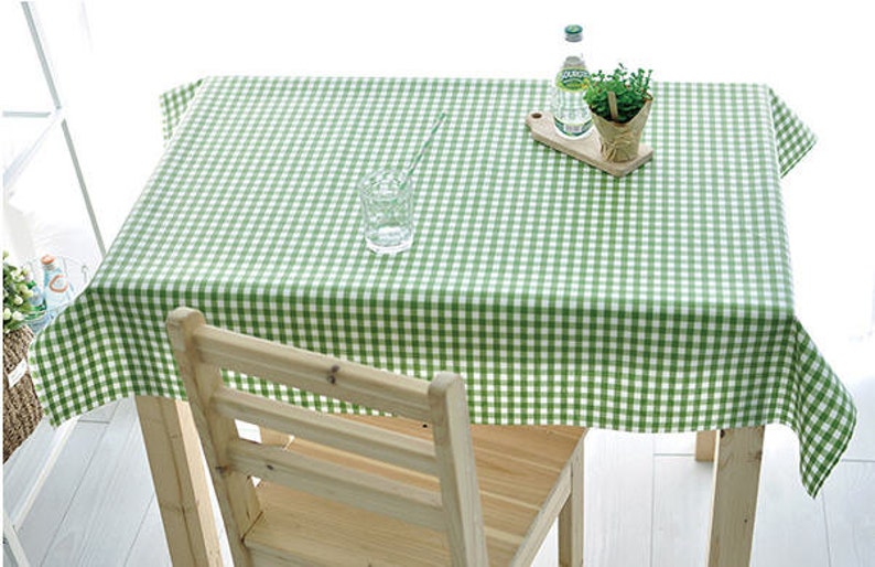 Laminated Cotton Fabric - Green Plaid - By the Yard 82948 78006-1 image 5