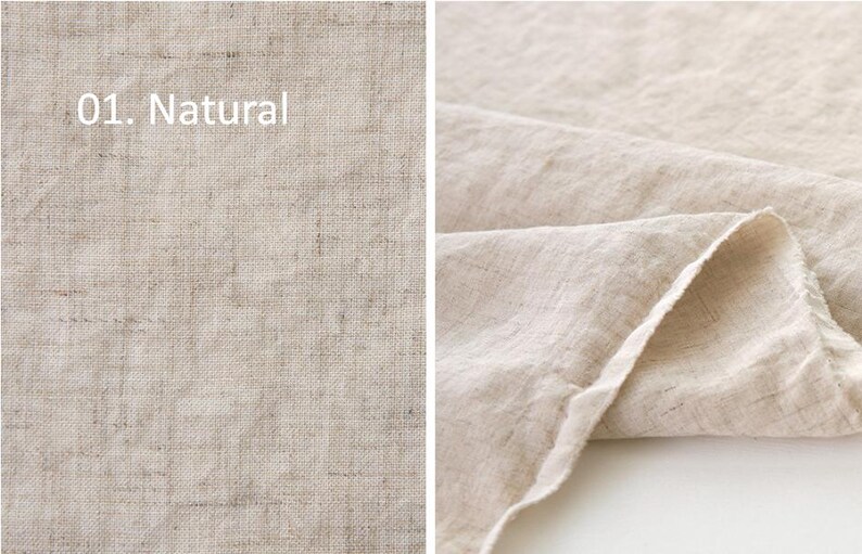 Förtvättat massivt linne-tenceltyg, 137 cm brett, 12 färger, koreanskt kvalitetstyg, måttbeställt bild 3