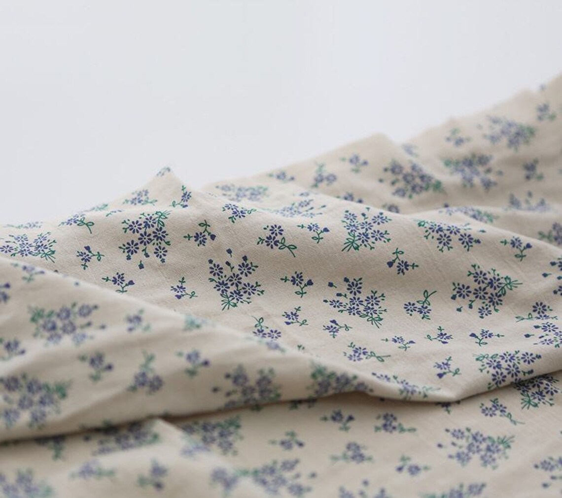 Flowers Cotton Double Gauze Fabric Floral Gauze Fabric Etsy